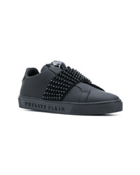 Sneakers basse in pelle con borchie nere di Philipp Plein