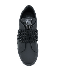 Sneakers basse in pelle con borchie nere di Philipp Plein