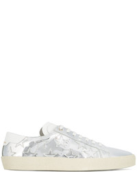 Sneakers basse in pelle con stelle argento di Saint Laurent