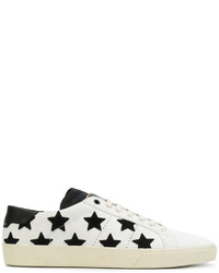 Sneakers basse in pelle con stelle bianche di Saint Laurent