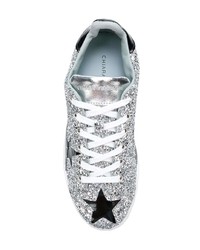 Sneakers basse in pelle decorate argento di Chiara Ferragni