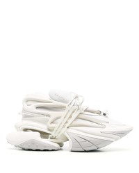 Sneakers basse in pelle decorate bianche di Balmain