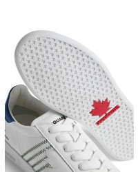 Sneakers basse in pelle decorate bianche di DSQUARED2