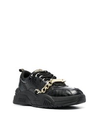 Sneakers basse in pelle decorate nere di VERSACE JEANS COUTURE