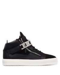 Sneakers basse in pelle decorate nere di Giuseppe Zanotti