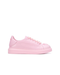 Sneakers basse in pelle decorate rosa