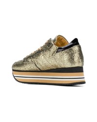Sneakers basse in pelle dorate di Philippe Model