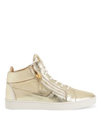 Sneakers basse in pelle dorate di Giuseppe Zanotti