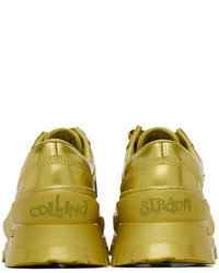 Sneakers basse in pelle dorate di Collina Strada
