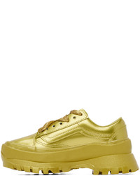 Sneakers basse in pelle dorate di Collina Strada