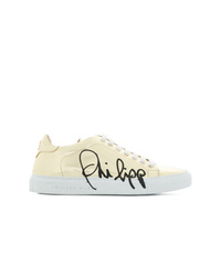 Sneakers basse in pelle dorate di Philipp Plein
