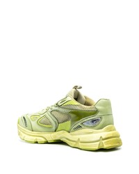 Sneakers basse in pelle effetto tie-dye verde oliva di Axel Arigato