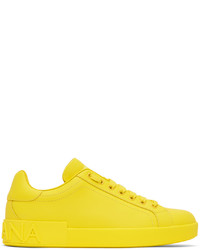 Sneakers basse in pelle gialle di Dolce & Gabbana