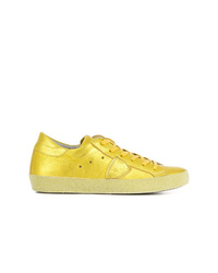 Sneakers basse in pelle gialle di Philippe Model