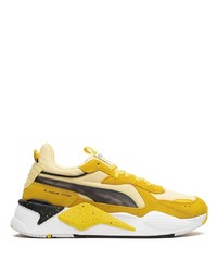 Sneakers basse in pelle gialle di Puma