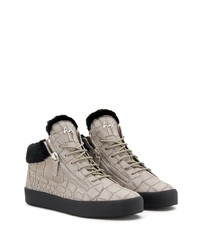Sneakers basse in pelle grigie di Giuseppe Zanotti