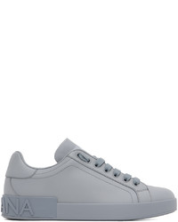 Sneakers basse in pelle grigie di Dolce & Gabbana