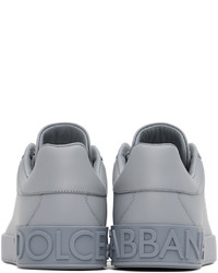 Sneakers basse in pelle grigie di Dolce & Gabbana