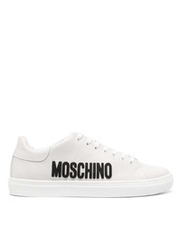 Sneakers basse in pelle grigie di Moschino