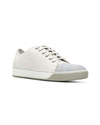 Sneakers basse in pelle grigie di Lanvin