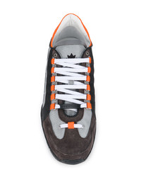 Sneakers basse in pelle grigio scuro di DSQUARED2