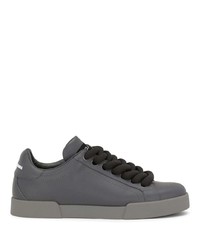 Sneakers basse in pelle grigio scuro di Dolce & Gabbana