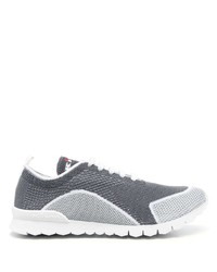 Sneakers basse in pelle grigio scuro di Kiton