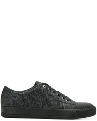 Sneakers basse in pelle grigio scuro di Lanvin