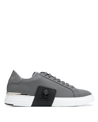 Sneakers basse in pelle grigio scuro di Philipp Plein