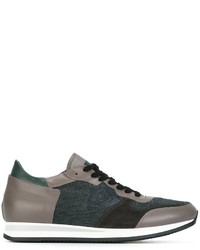 Sneakers basse in pelle grigio scuro di Philippe Model
