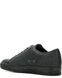 Sneakers basse in pelle grigio scuro di Lanvin