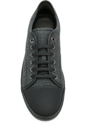 Sneakers basse in pelle grigio scuro di Lanvin