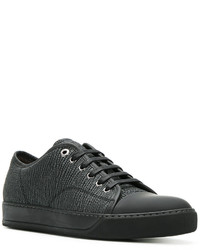 Sneakers basse in pelle grigio scuro di Lanvin