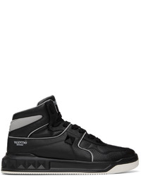Sneakers basse in pelle grigio scuro di Valentino Garavani