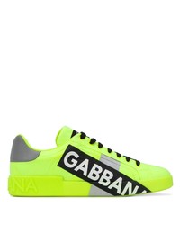 Sneakers basse in pelle lime di Dolce & Gabbana