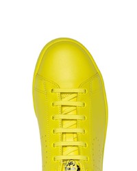 Sneakers basse in pelle lime di Adidas By Raf Simons