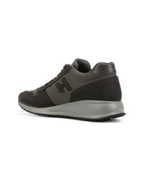 Sneakers basse in pelle marrone scuro di Hogan