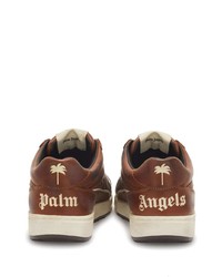 Sneakers basse in pelle marroni di Palm Angels