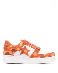 Sneakers basse in pelle mimetiche arancioni