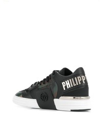 Sneakers basse in pelle mimetiche nere di Philipp Plein