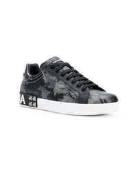 Sneakers basse in pelle mimetiche nere di Dolce & Gabbana