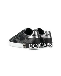 Sneakers basse in pelle mimetiche nere di Dolce & Gabbana