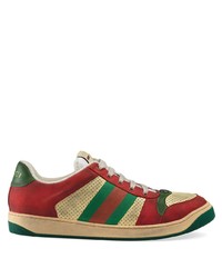 Sneakers basse in pelle multicolori di Gucci