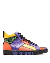Sneakers basse in pelle multicolori di Moschino