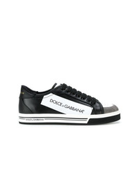 Sneakers basse in pelle nere e bianche di Dolce & Gabbana