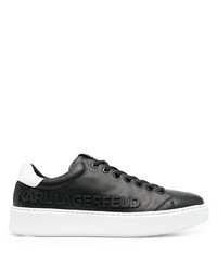Sneakers basse in pelle nere e bianche di Karl Lagerfeld