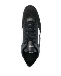 Sneakers basse in pelle nere e bianche di BOSS