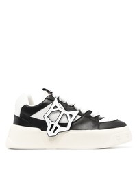 Sneakers basse in pelle nere e bianche di Naked wolfe