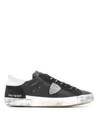 Sneakers basse in pelle nere e bianche di Philippe Model Paris