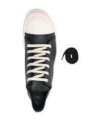 Sneakers basse in pelle nere e bianche di Rick Owens